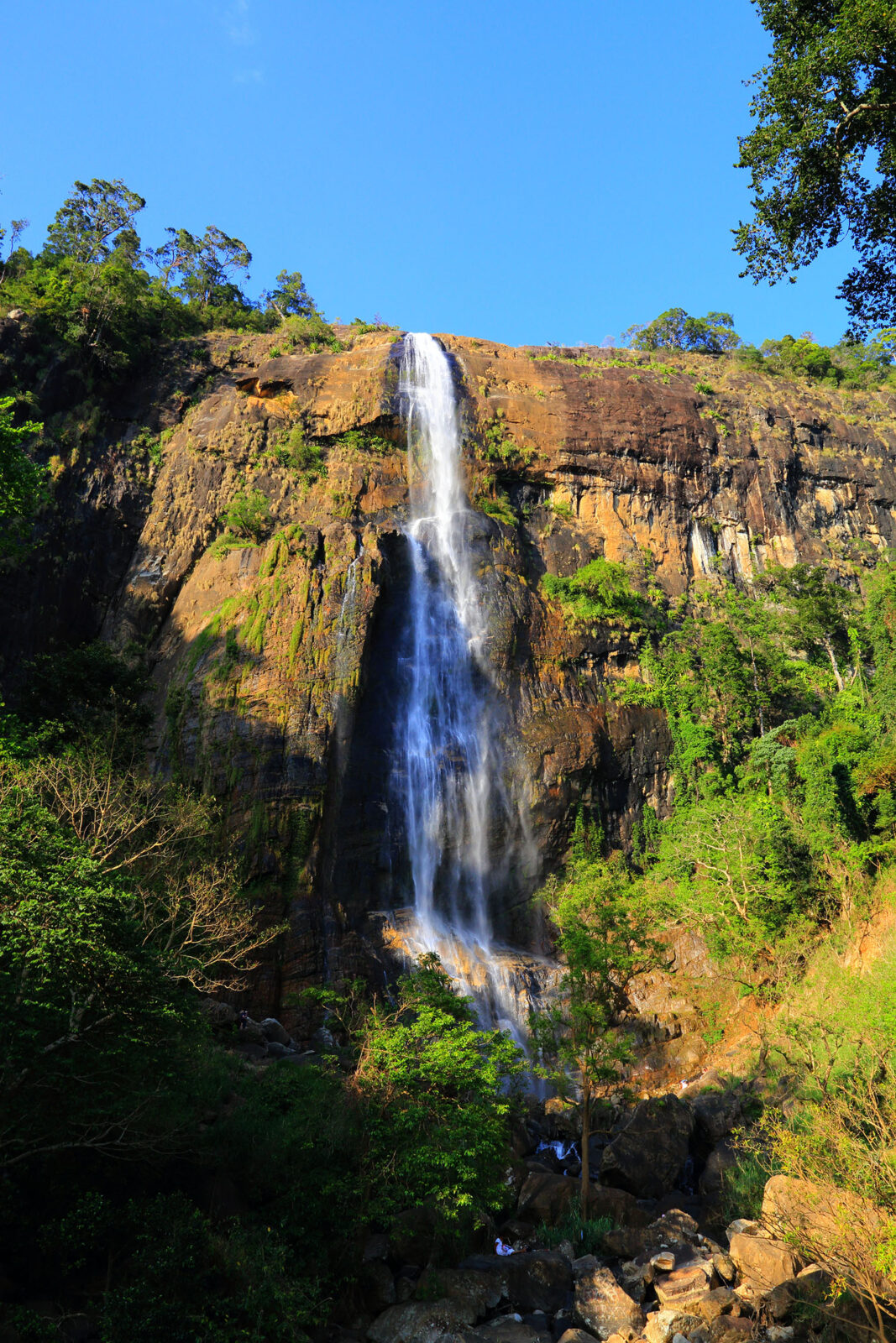 Diyaluma Falls dropping through the hills of southern Sri Lanka