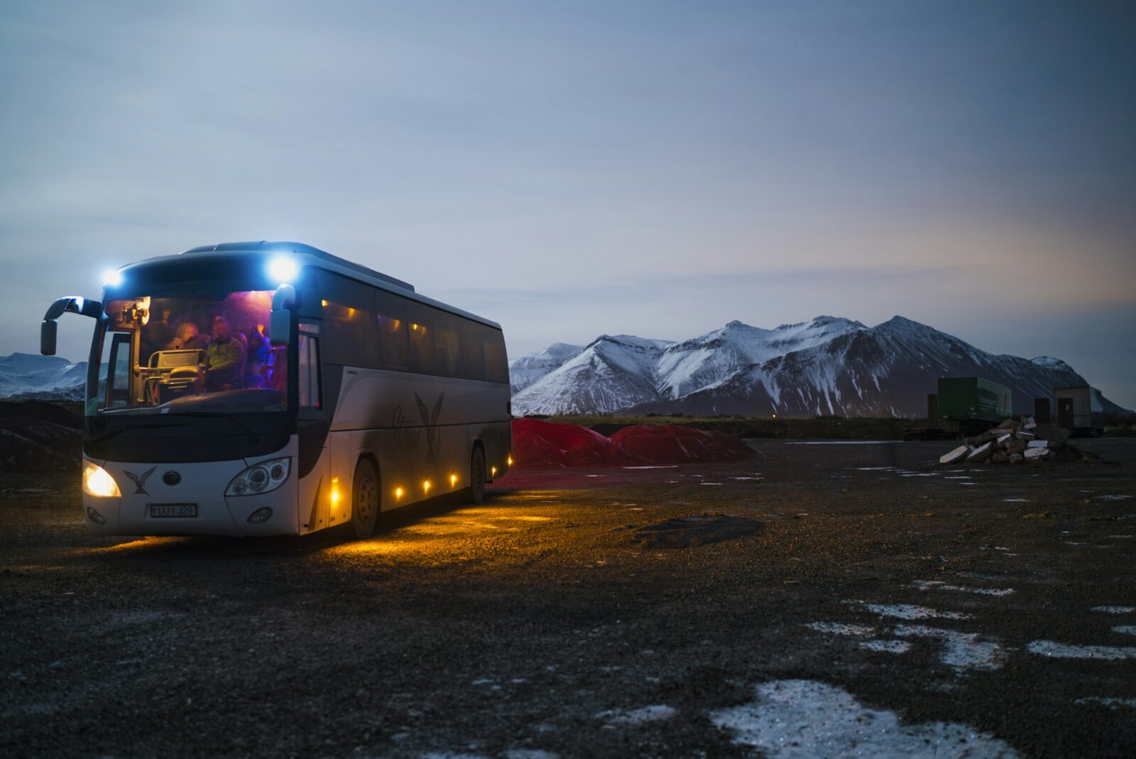 A touring coach on a highway