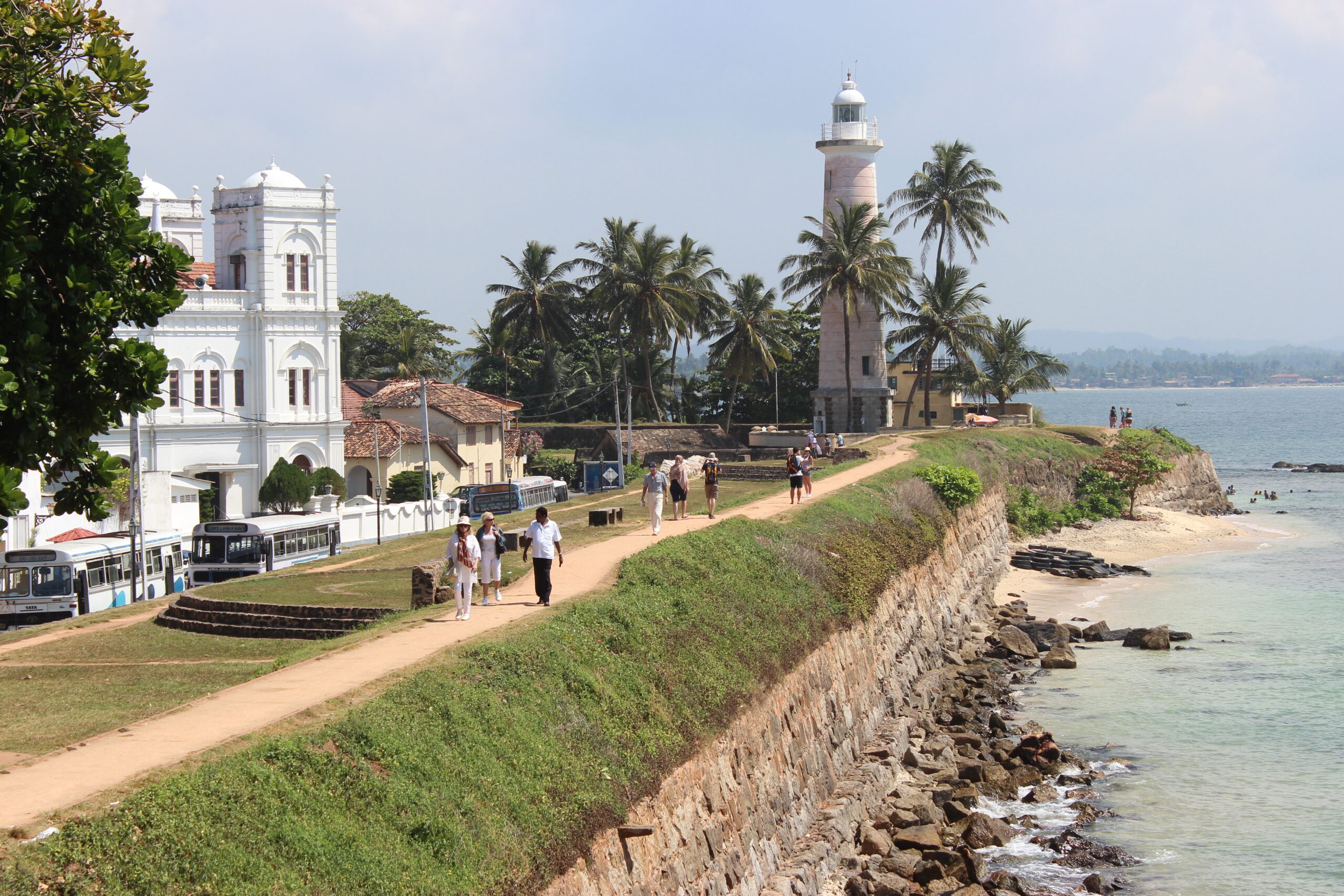 The ramparts and rooftops of Galle Fort on the south coast